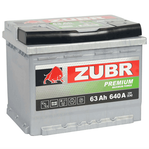 Аккумулятор ZUBR Premium ZP630 оп 63 Ач 640 А 242х175х190 [L2]