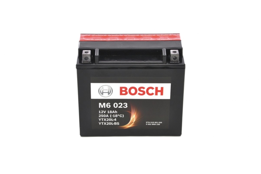 Батарея аккумуляторная Bosch 0092M60230 18А/ч 250А обратная полярн. болтовые мото клеммы