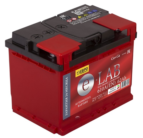 Батарея аккумуляторная E-LAB 060112K11E 60А/ч 580А 12В обратная полярн. стандартные клеммы