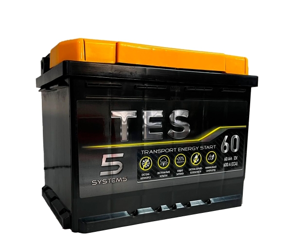 Аккумулятор автомобильный TES 60 Ач VLR (оп) обратная полярность